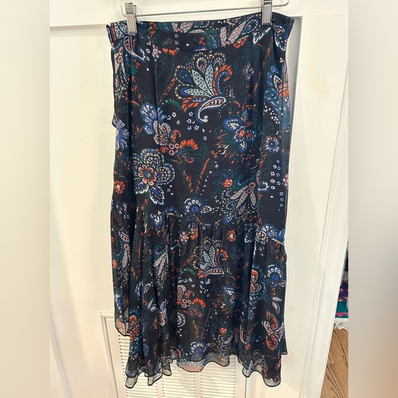 Veronica Beard Tiara Silk Ruffle Midi Skirt size 4 - Picture 6 of 9